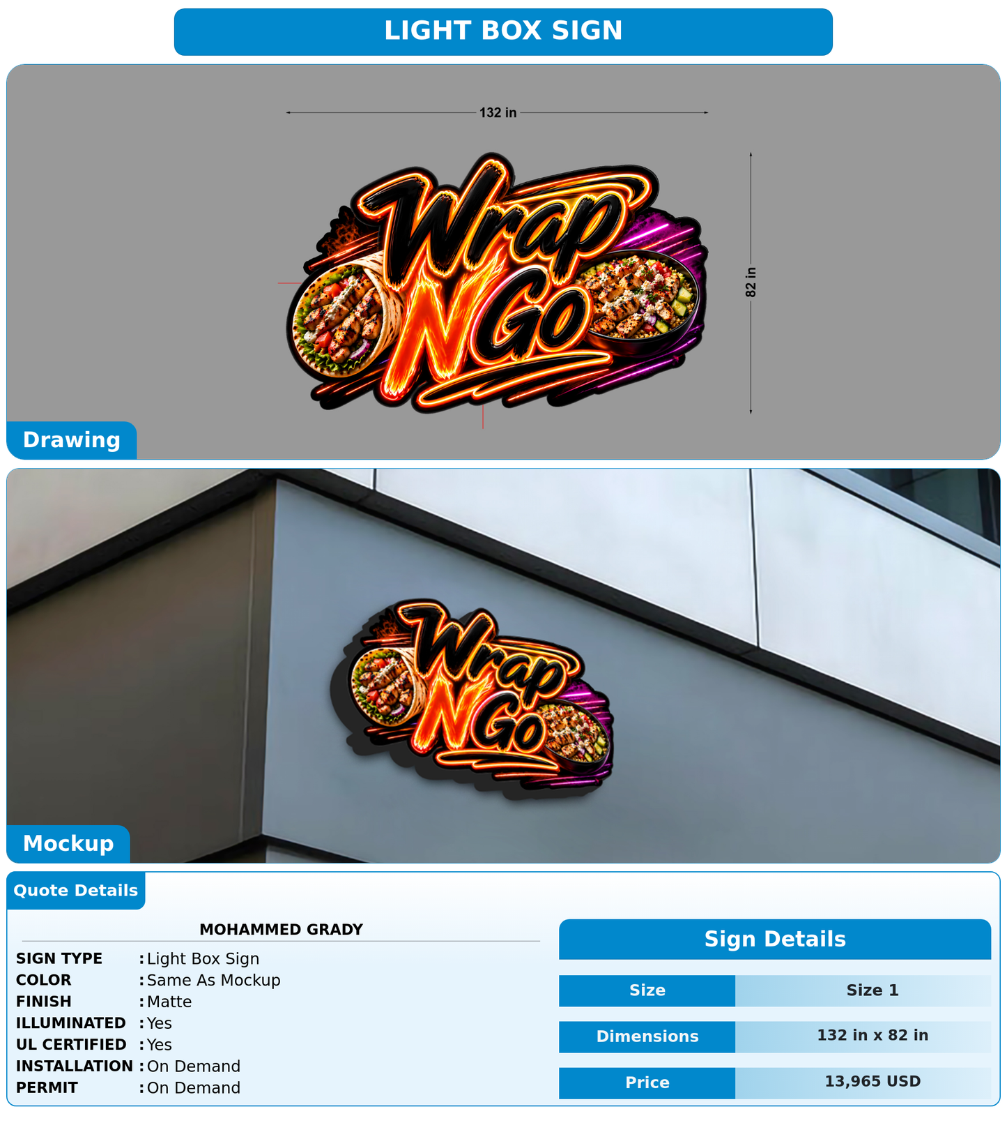 CUSTOM MOCKUP SIGN FOR Mohammed Grady