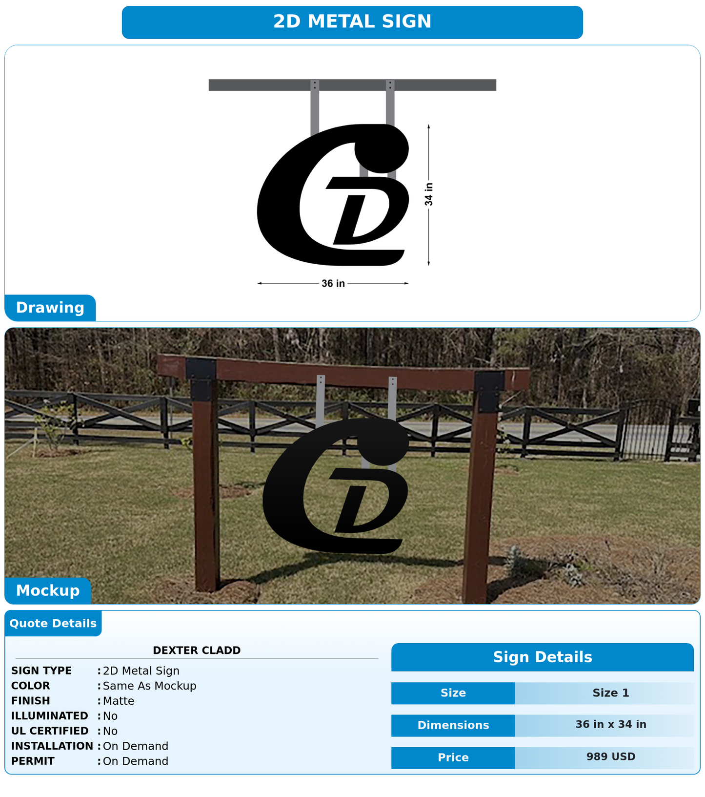 CUSTOM MOCKUP SIGN FOR Dexter Cladd