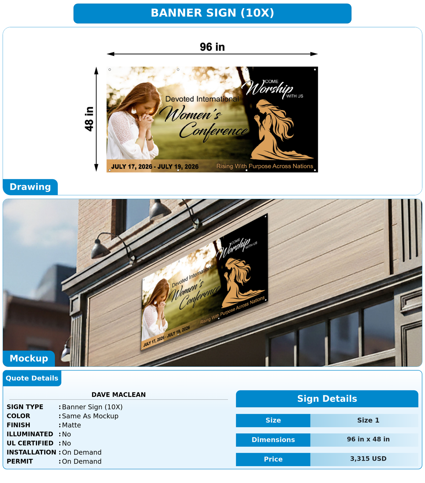 CUSTOM MOCKUP SIGN FOR Dave Maclean