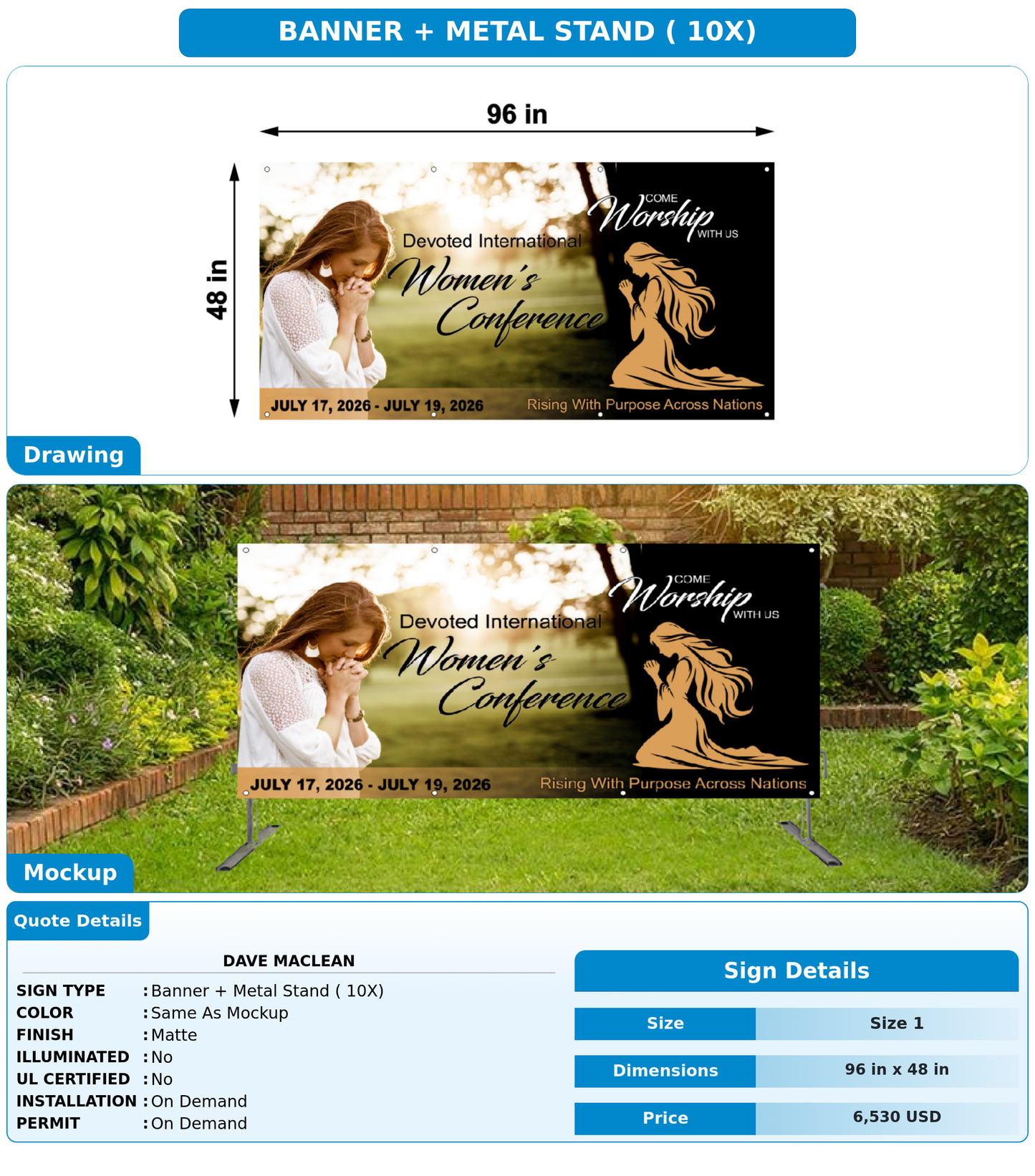 CUSTOM MOCKUP SIGN FOR Dave Maclean
