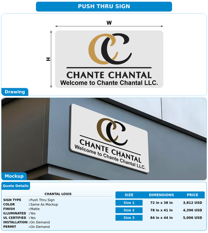 CUSTOM MOCKUP SIGN FOR Chantal Louis