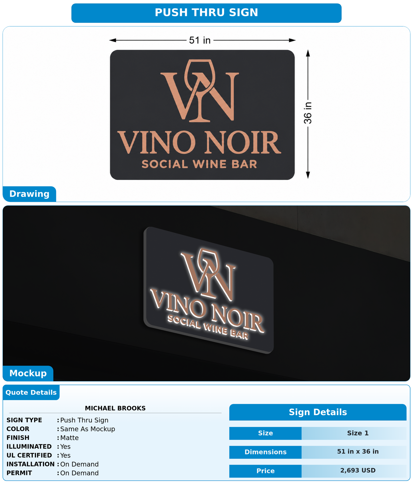 CUSTOM MOCKUP SIGN FOR Michael Brooks