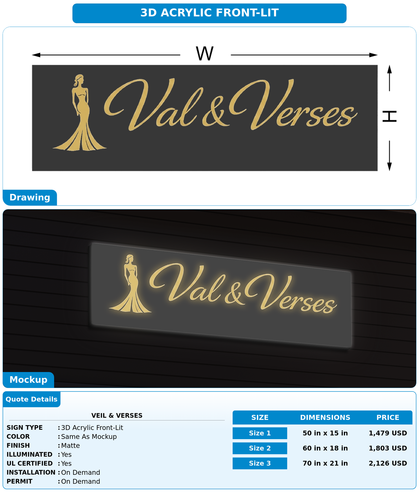 CUSTOM MOCKUP SIGN FOR Veil & Verses