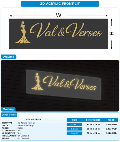 CUSTOM MOCKUP SIGN FOR Veil & Verses