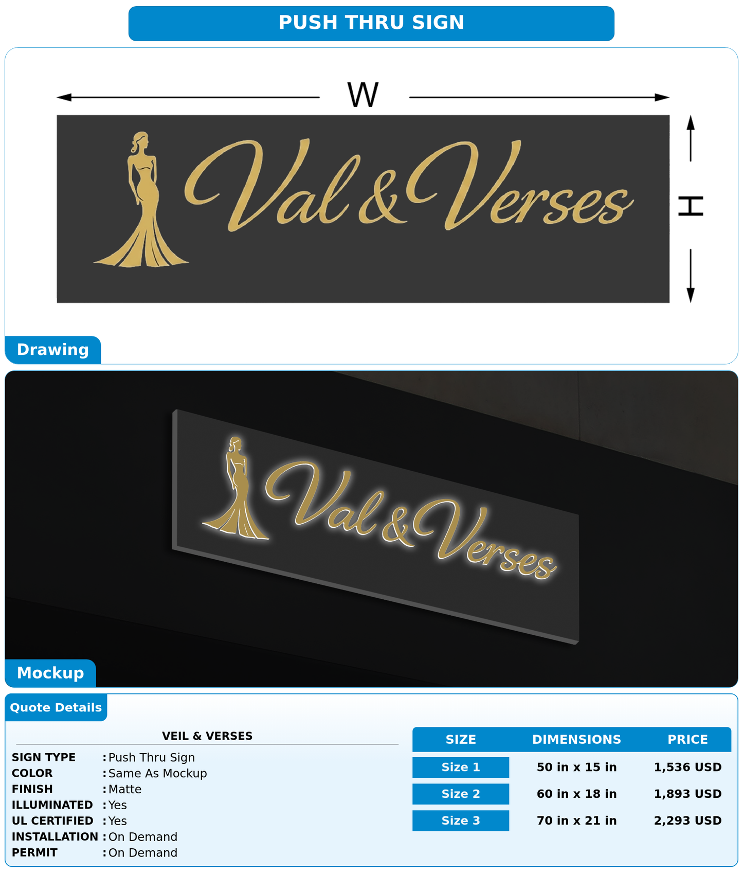 CUSTOM MOCKUP SIGN FOR Veil & Verses