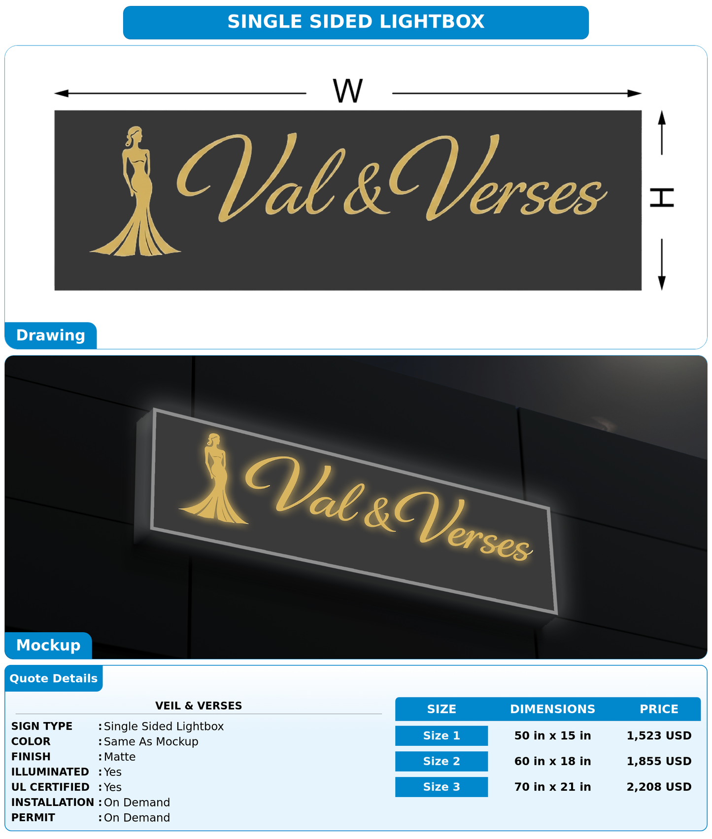 CUSTOM MOCKUP SIGN FOR Veil & Verses
