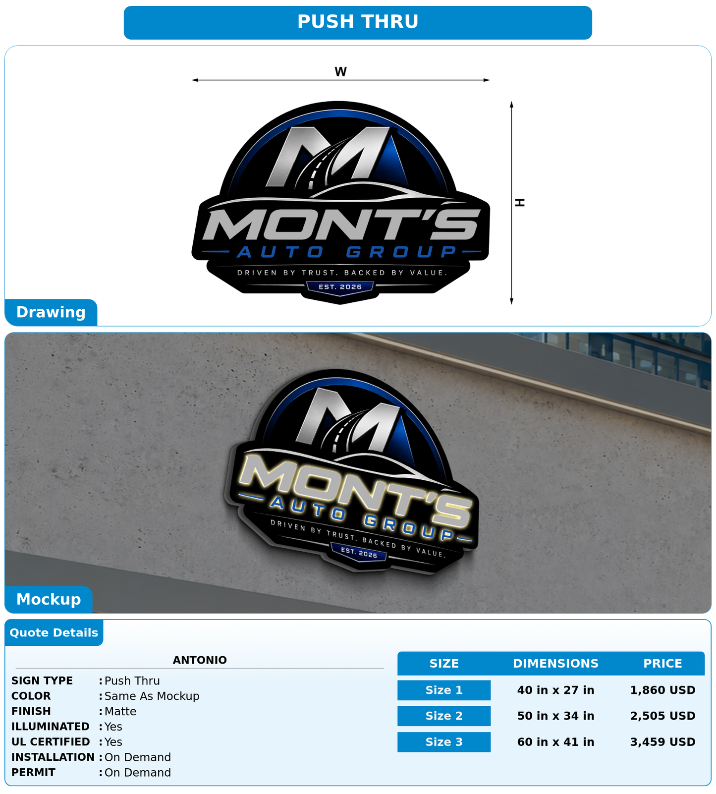 CUSTOM MOCKUP SIGN FOR Antonio