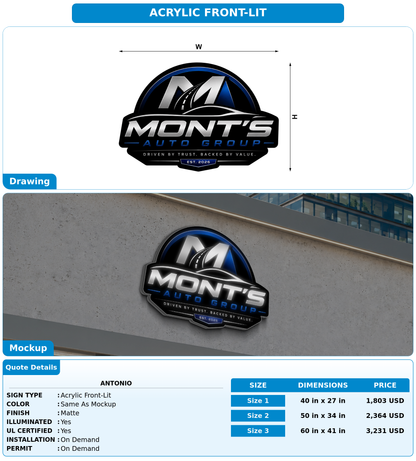 CUSTOM MOCKUP SIGN FOR Antonio