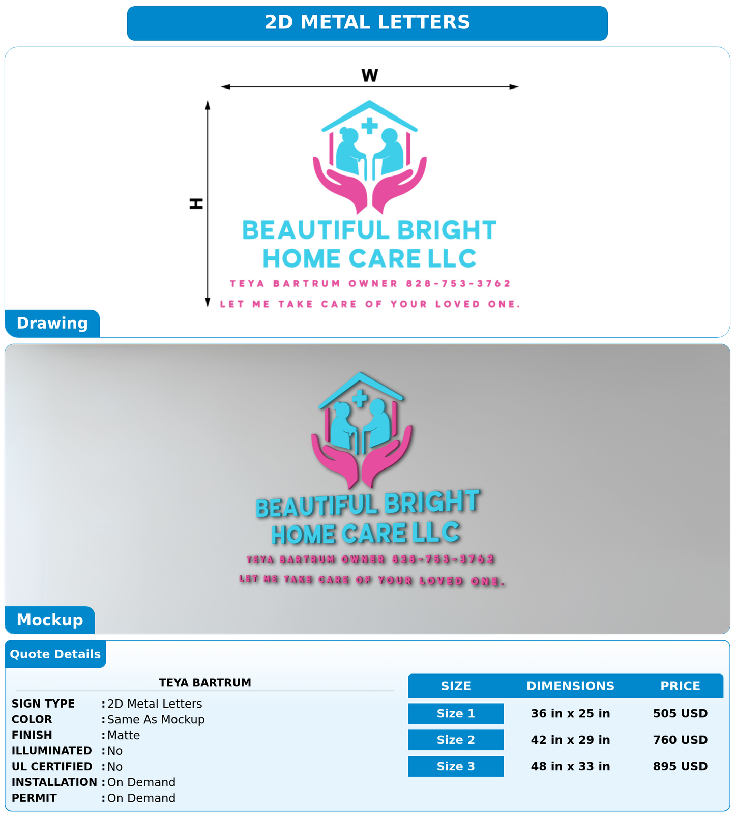 CUSTOM MOCKUP SIGN FOR Teya Bartrum
