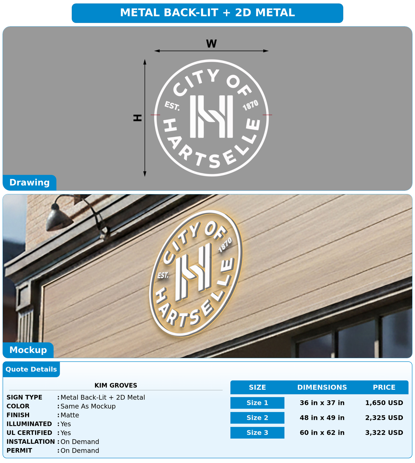 CUSTOM MOCKUP SIGN FOR Kim Groves