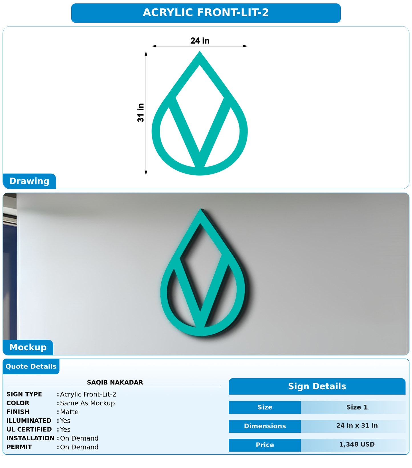 CUSTOM MOCKUP SIGN FOR SAQIB NAKADAR