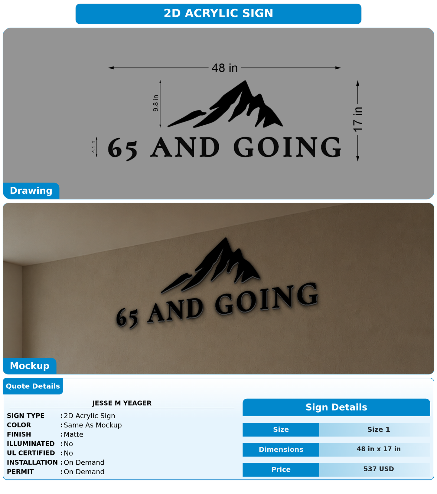 CUSTOM MOCKUP SIGN FOR Jesse M Yeager