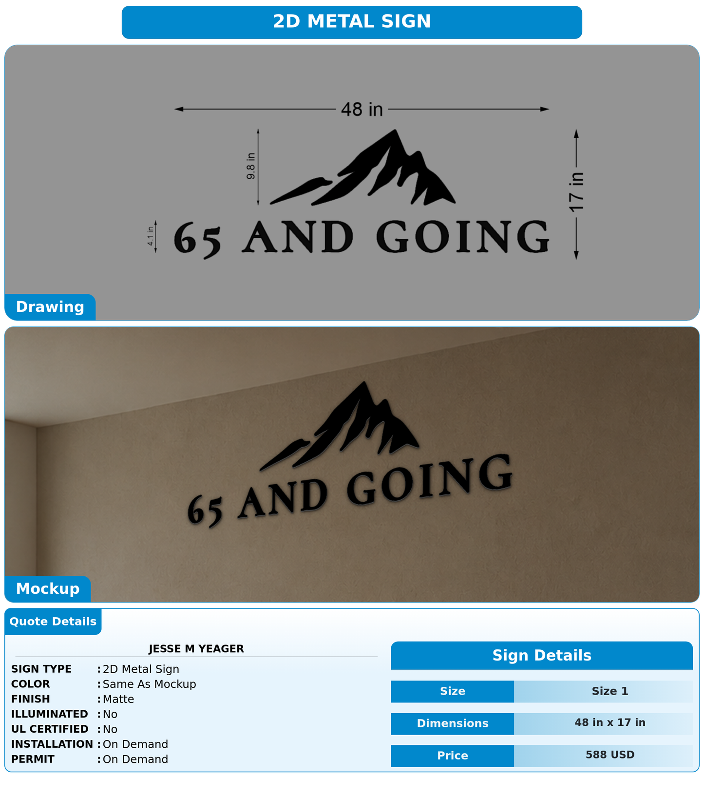 CUSTOM MOCKUP SIGN FOR Jesse M Yeager