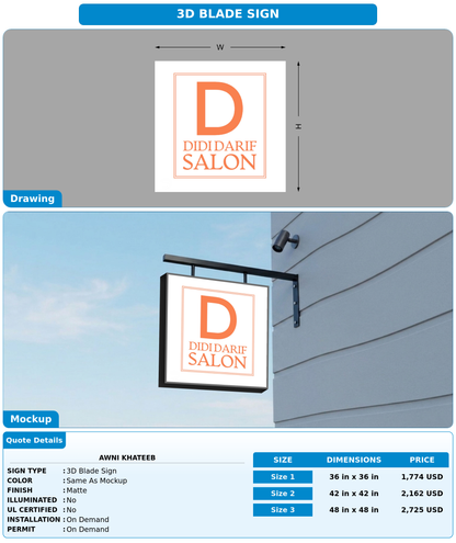 CUSTOM MOCKUP SIGN FOR awni khateeb