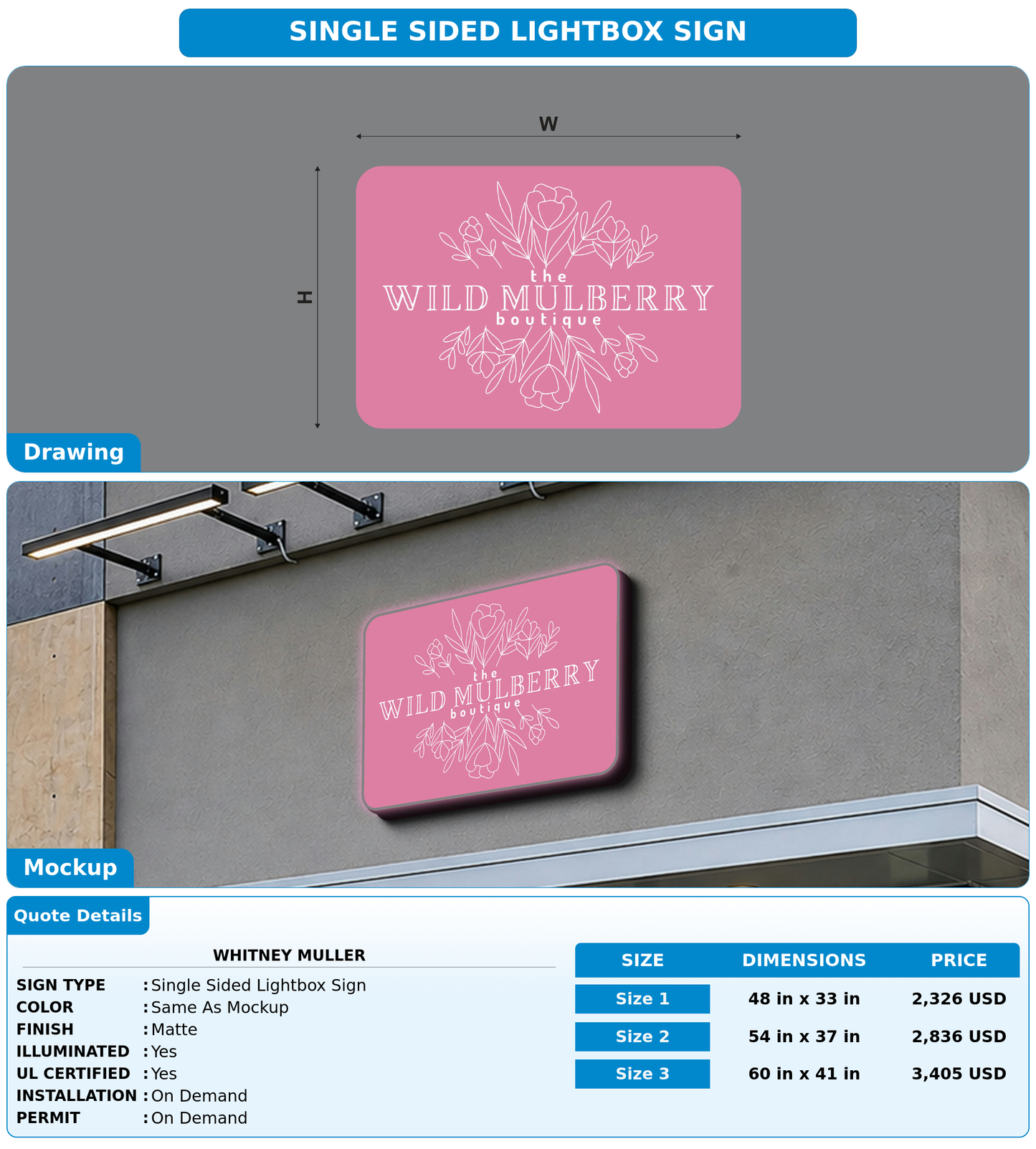 CUSTOM MOCKUP SIGN FOR Whitney Muller