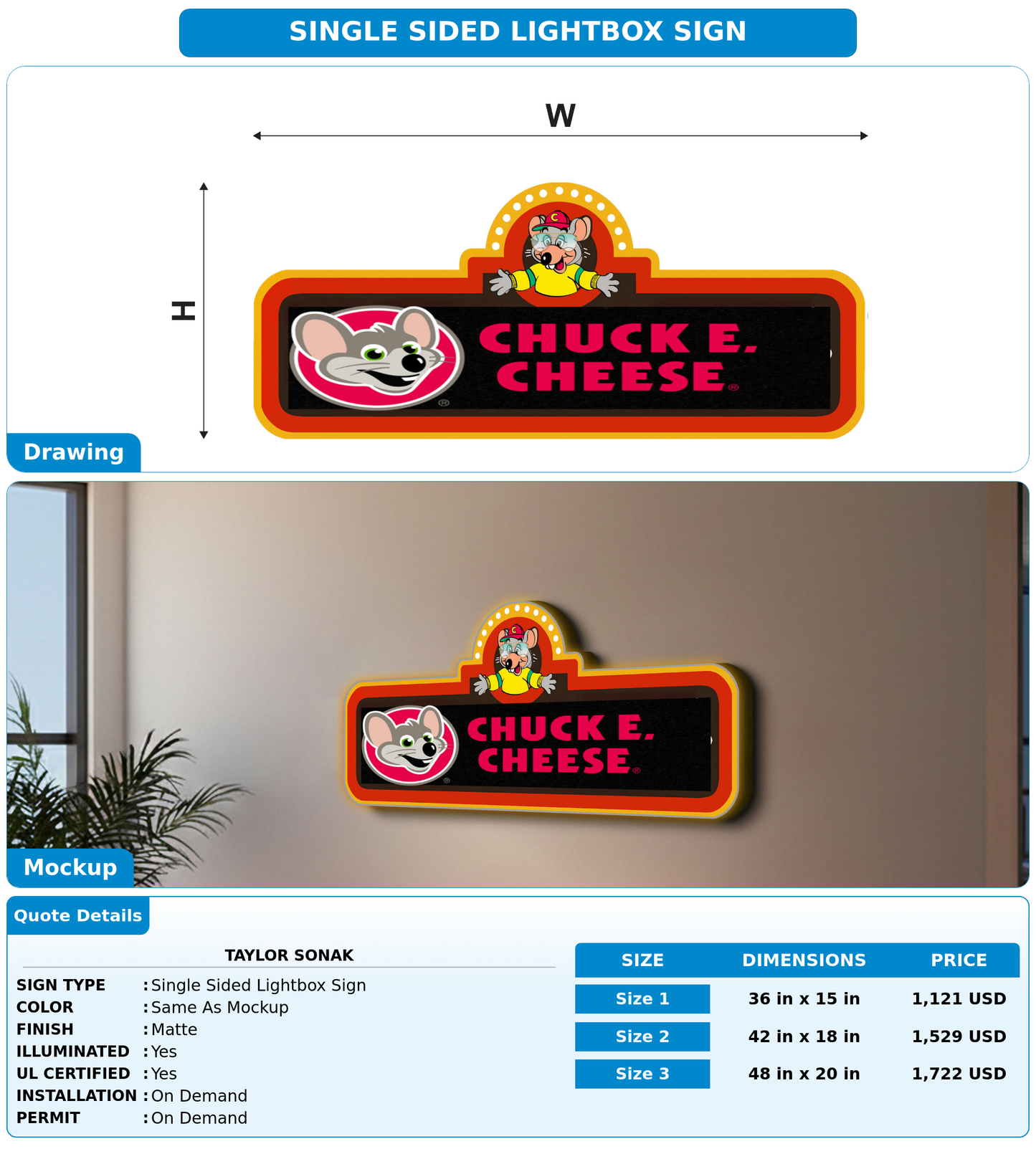 CUSTOM MOCKUP SIGN FOR Taylor sonak
