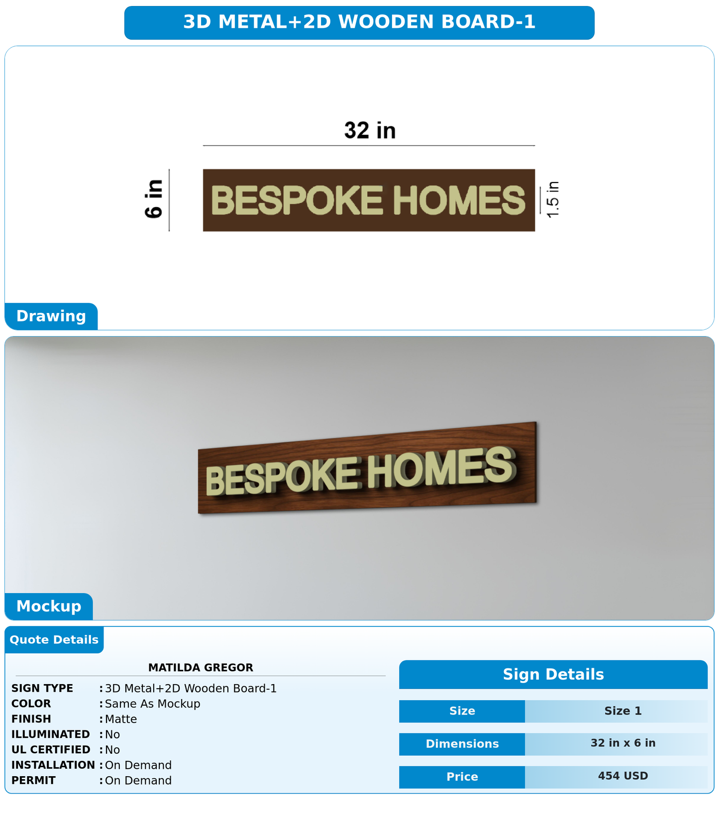 CUSTOM MOCKUP SIGN FOR Matilda Gregor