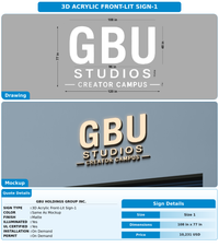 CUSTOM MOCKUP SIGN FOR GBU HOLDINGS GROUP INC.