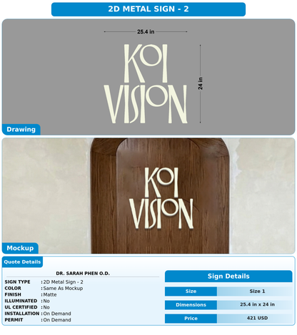 CUSTOM MOCKUP SIGN FOR Dr. Sarah Phen O.D.