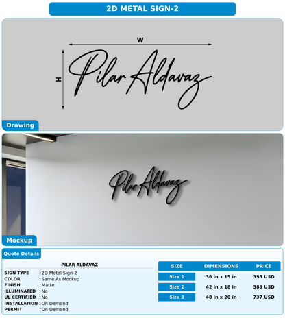 CUSTOM MOCKUP SIGN FOR Pilar Aldavaz
