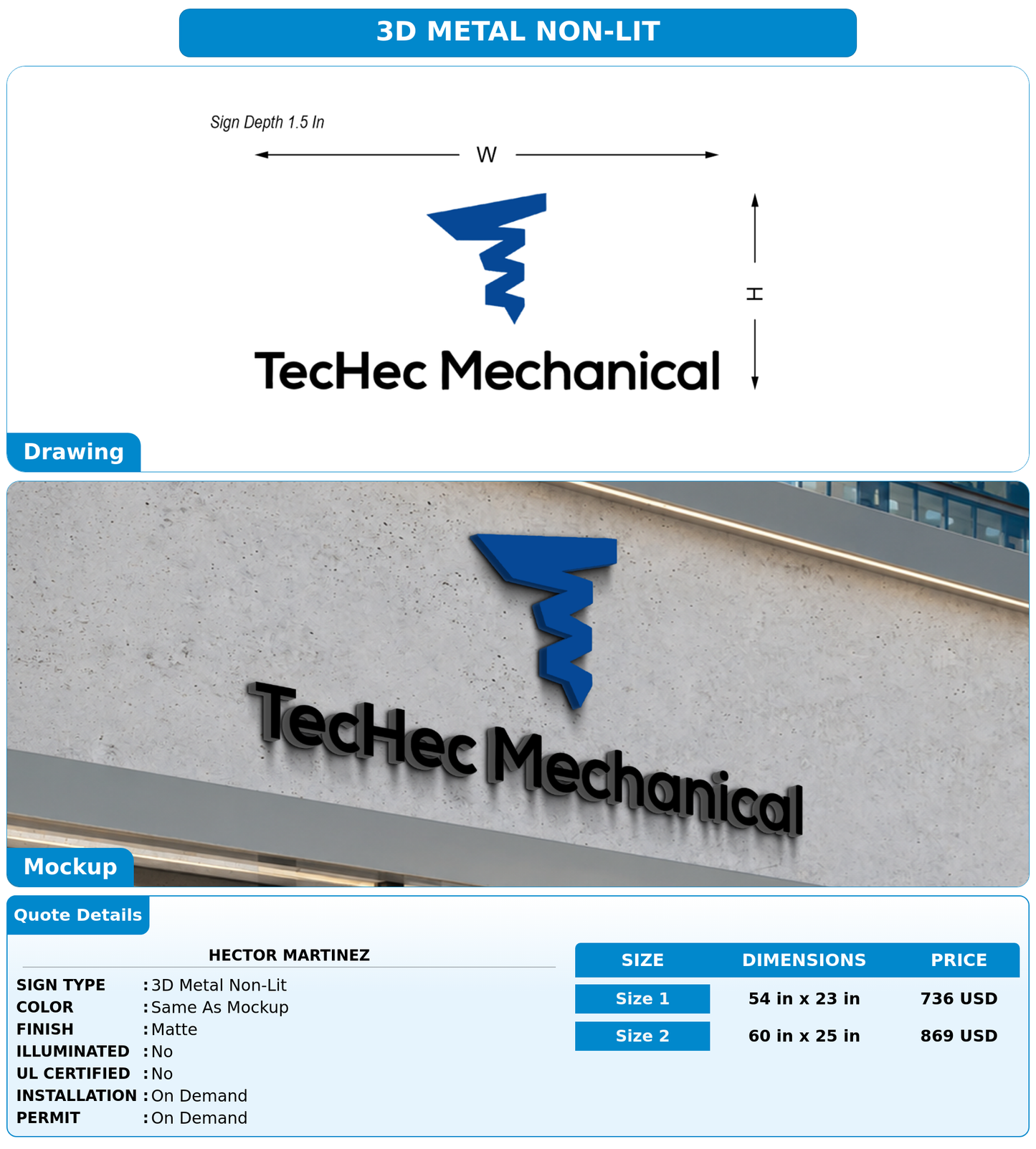 CUSTOM MOCKUP SIGN FOR Hector Martinez