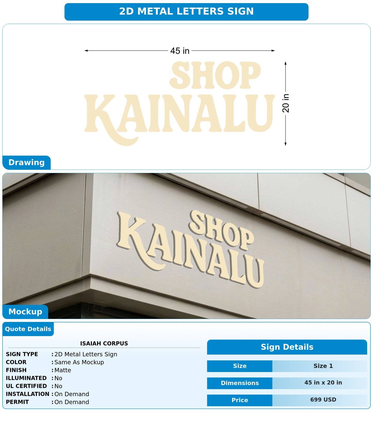 CUSTOM MOCKUP SIGN FOR Isaiah Corpus