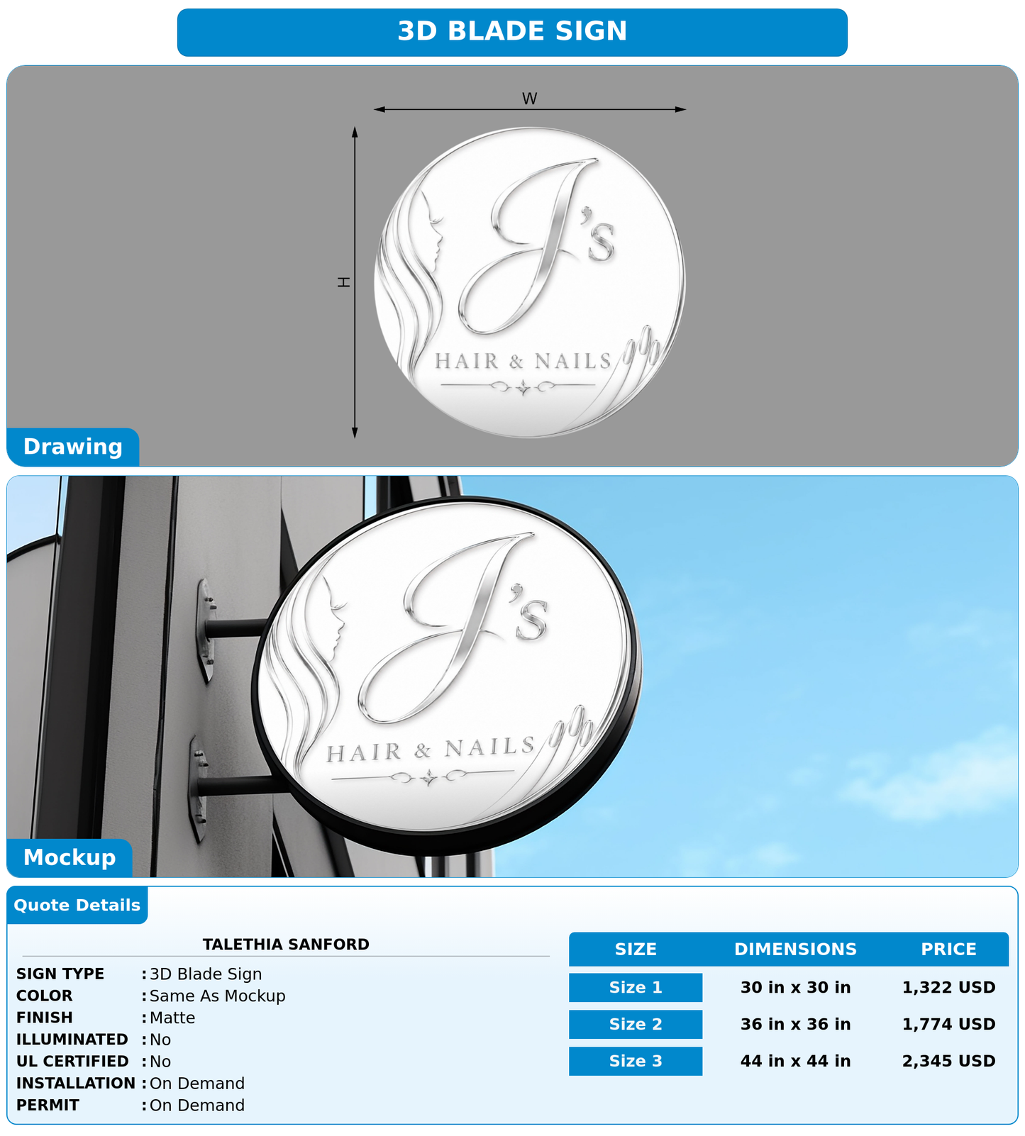 CUSTOM MOCKUP SIGN FOR Talethia Sanford