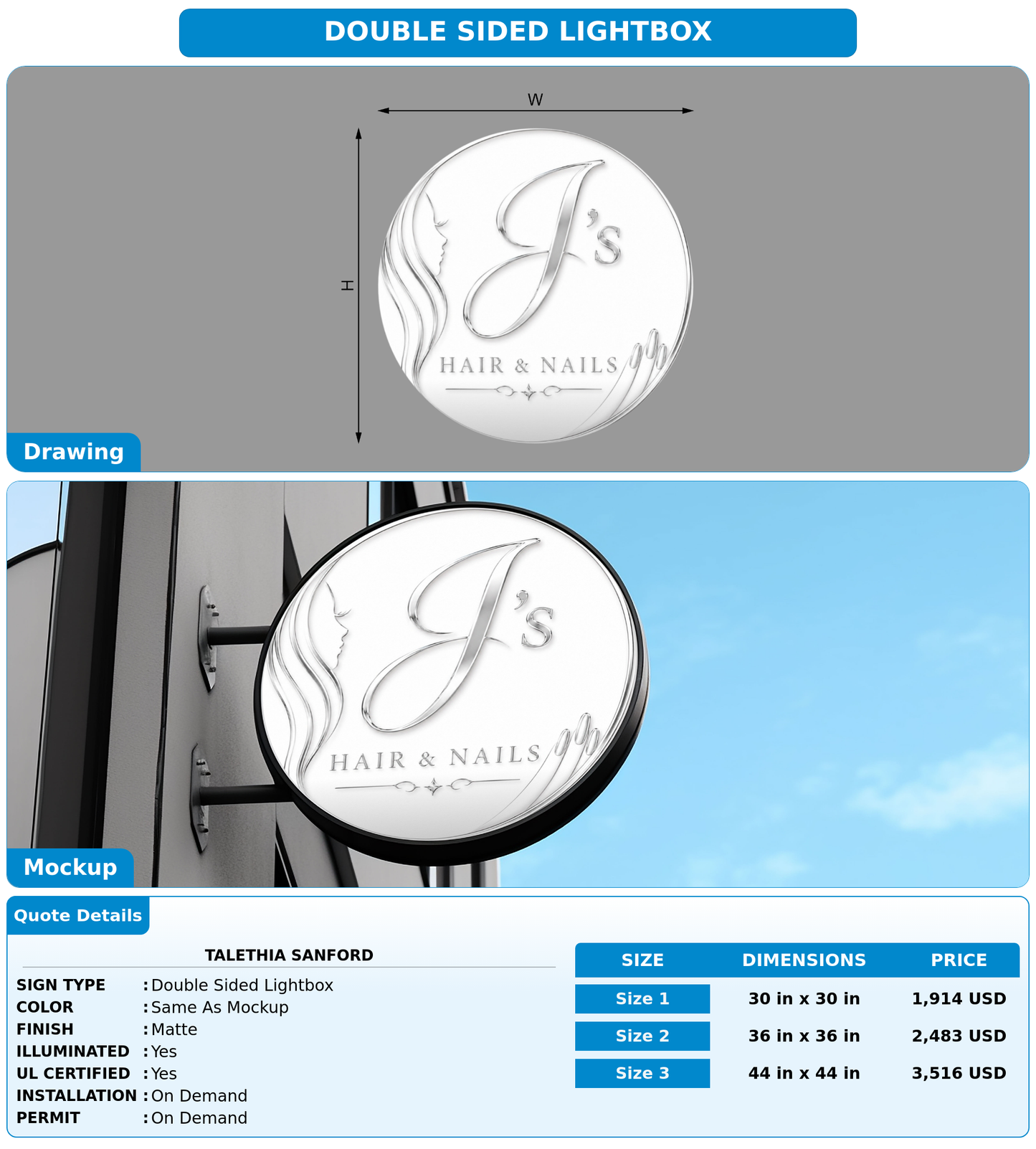 CUSTOM MOCKUP SIGN FOR Talethia Sanford
