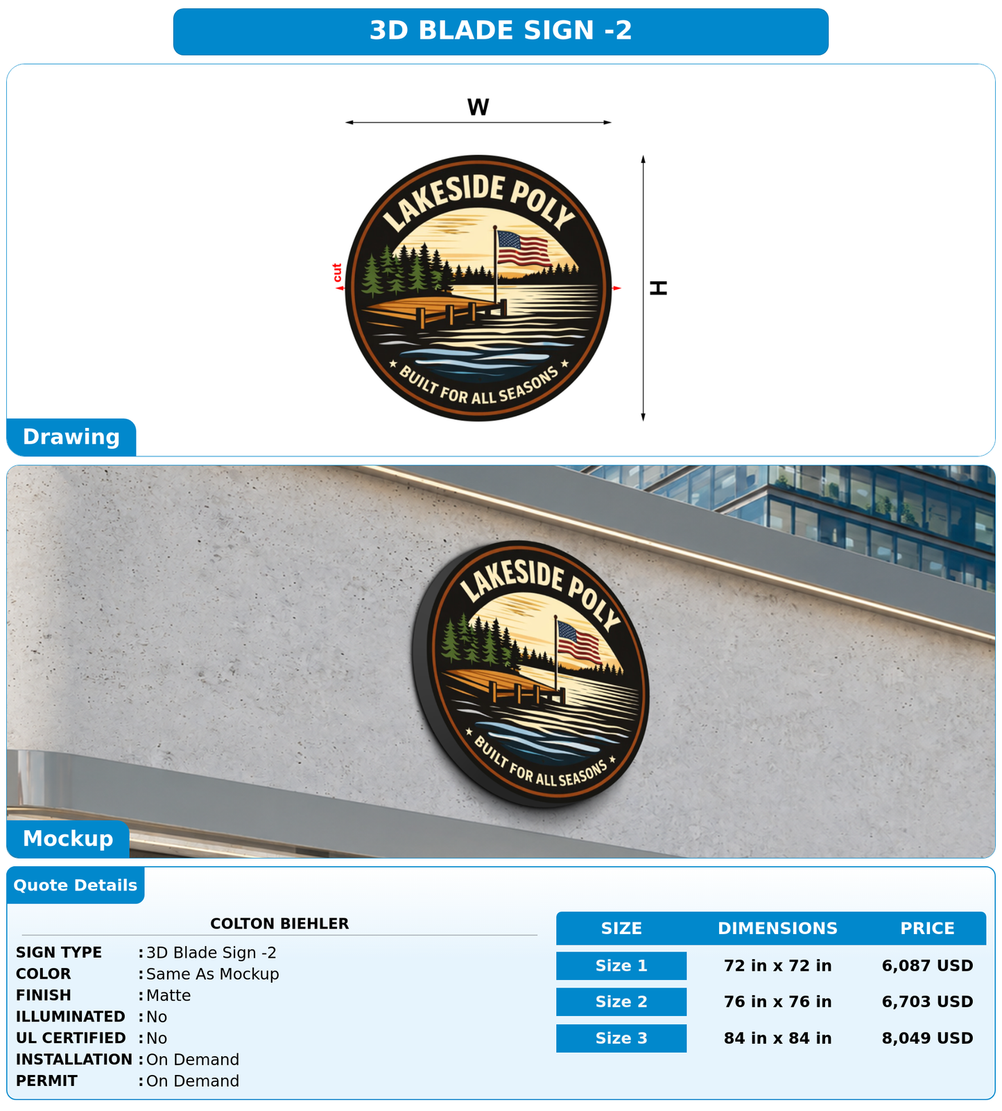CUSTOM MOCKUP SIGN FOR Colton Biehler