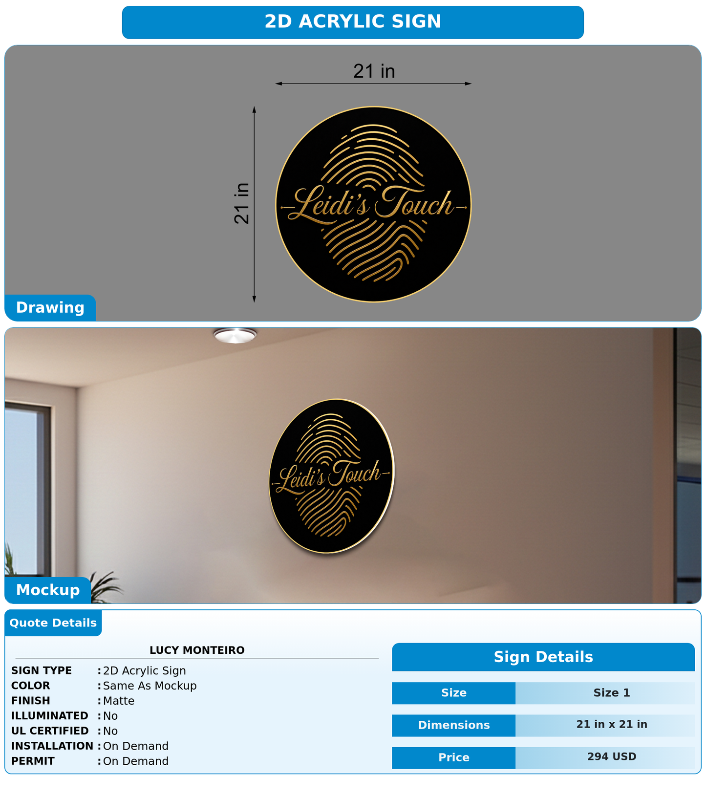 CUSTOM MOCKUP SIGN FOR Lucy Monteiro