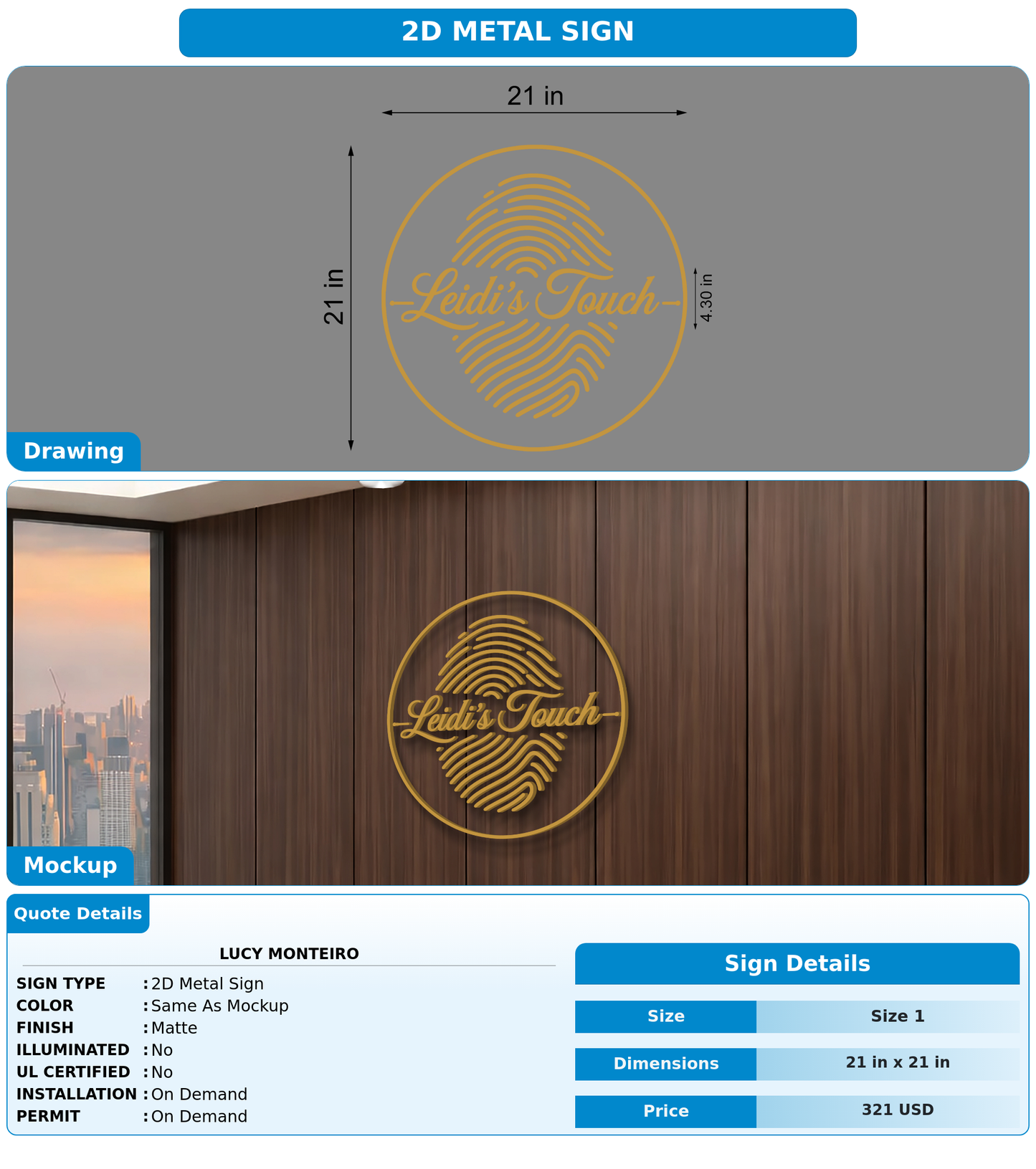 CUSTOM MOCKUP SIGN FOR Lucy Monteiro