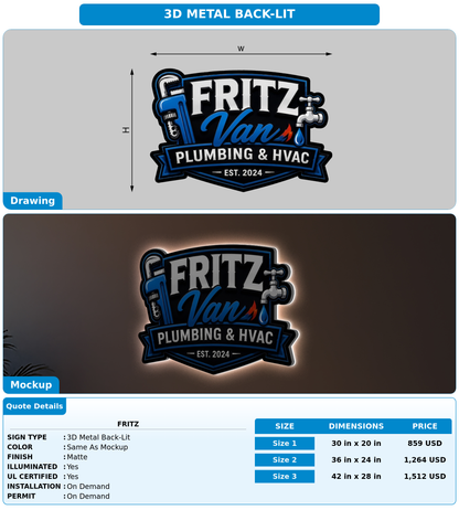 CUSTOM MOCKUP SIGN FOR Fritz