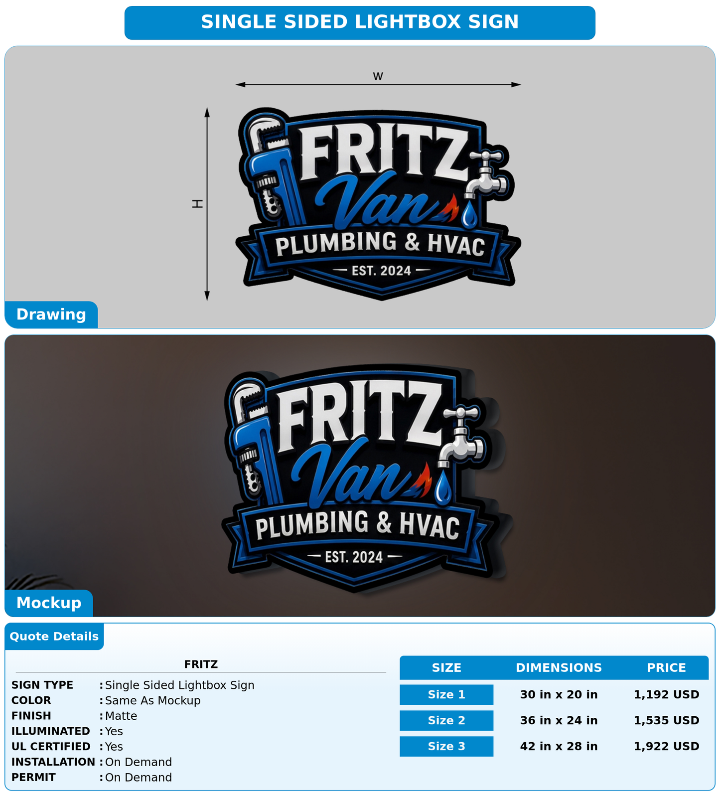 CUSTOM MOCKUP SIGN FOR Fritz