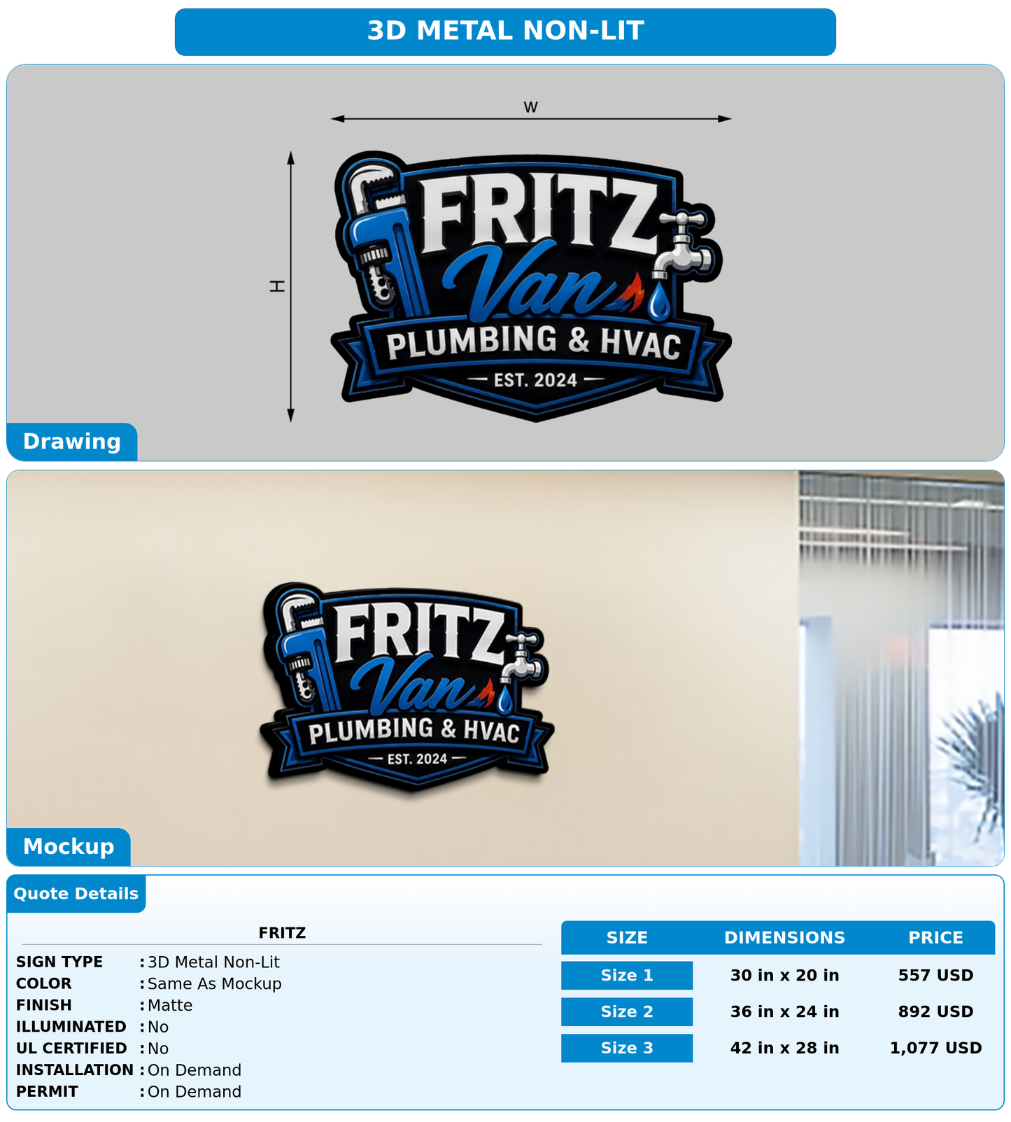 CUSTOM MOCKUP SIGN FOR Fritz