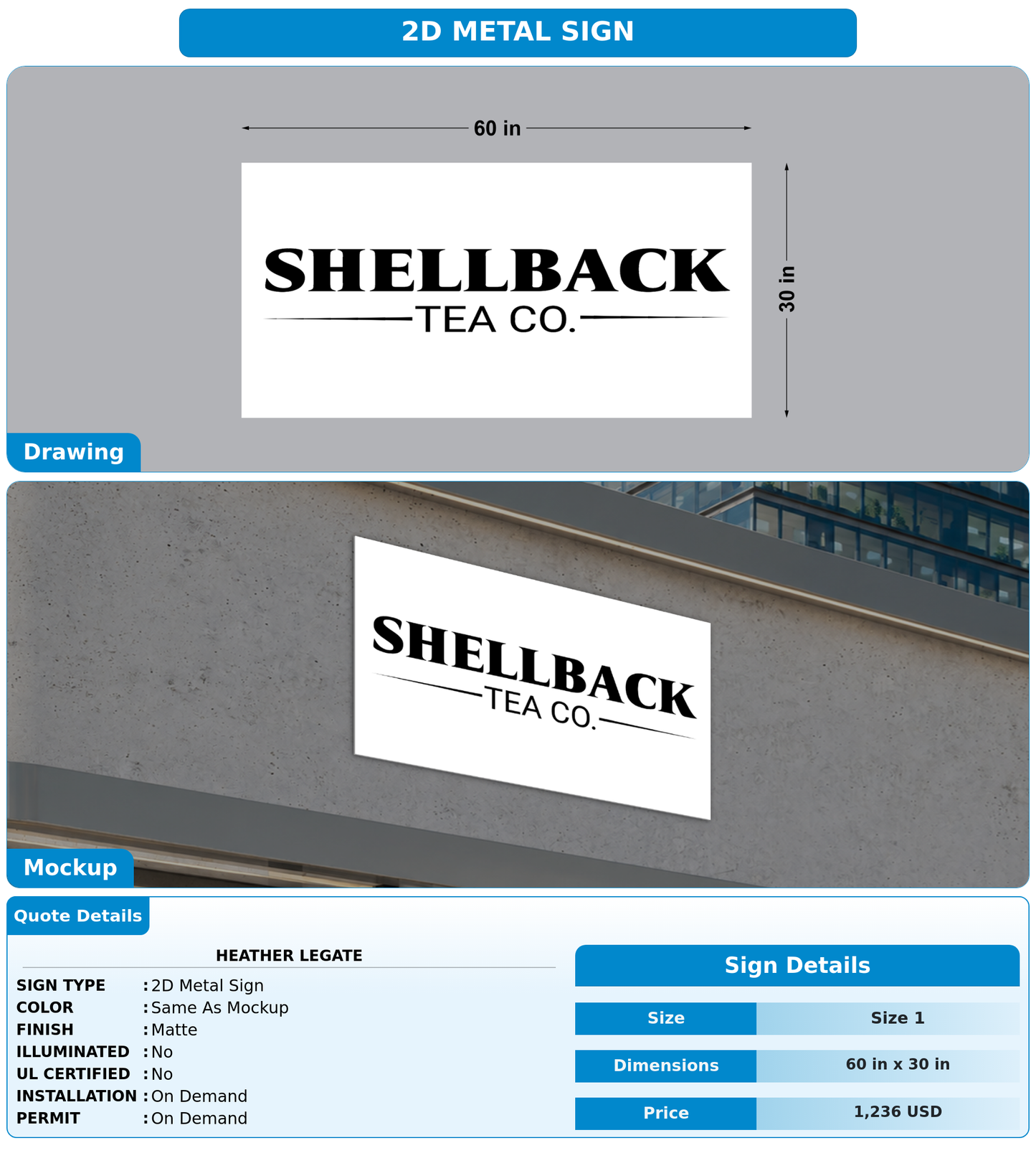 CUSTOM MOCKUP SIGN FOR heather legate