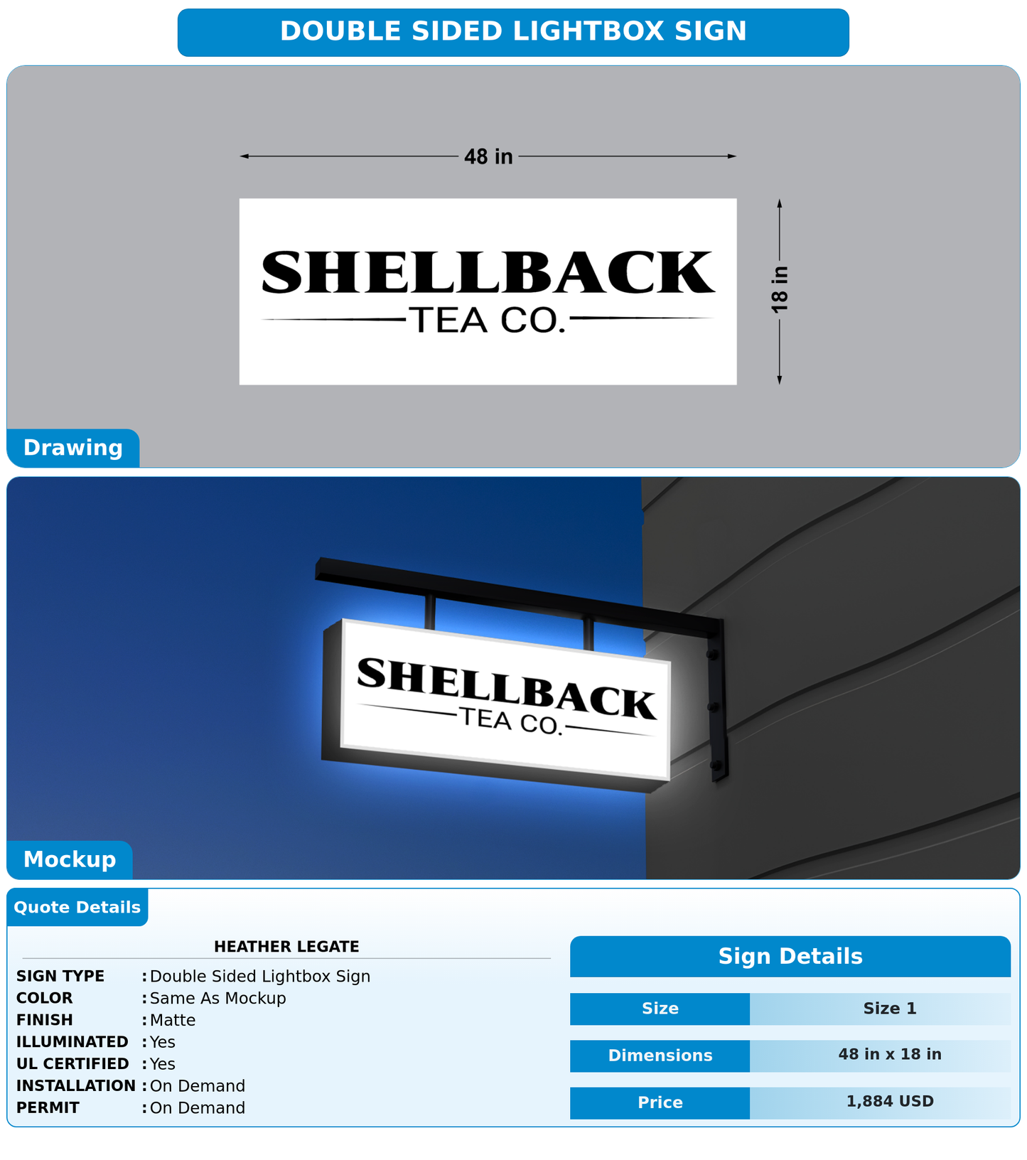 CUSTOM MOCKUP SIGN FOR heather legate