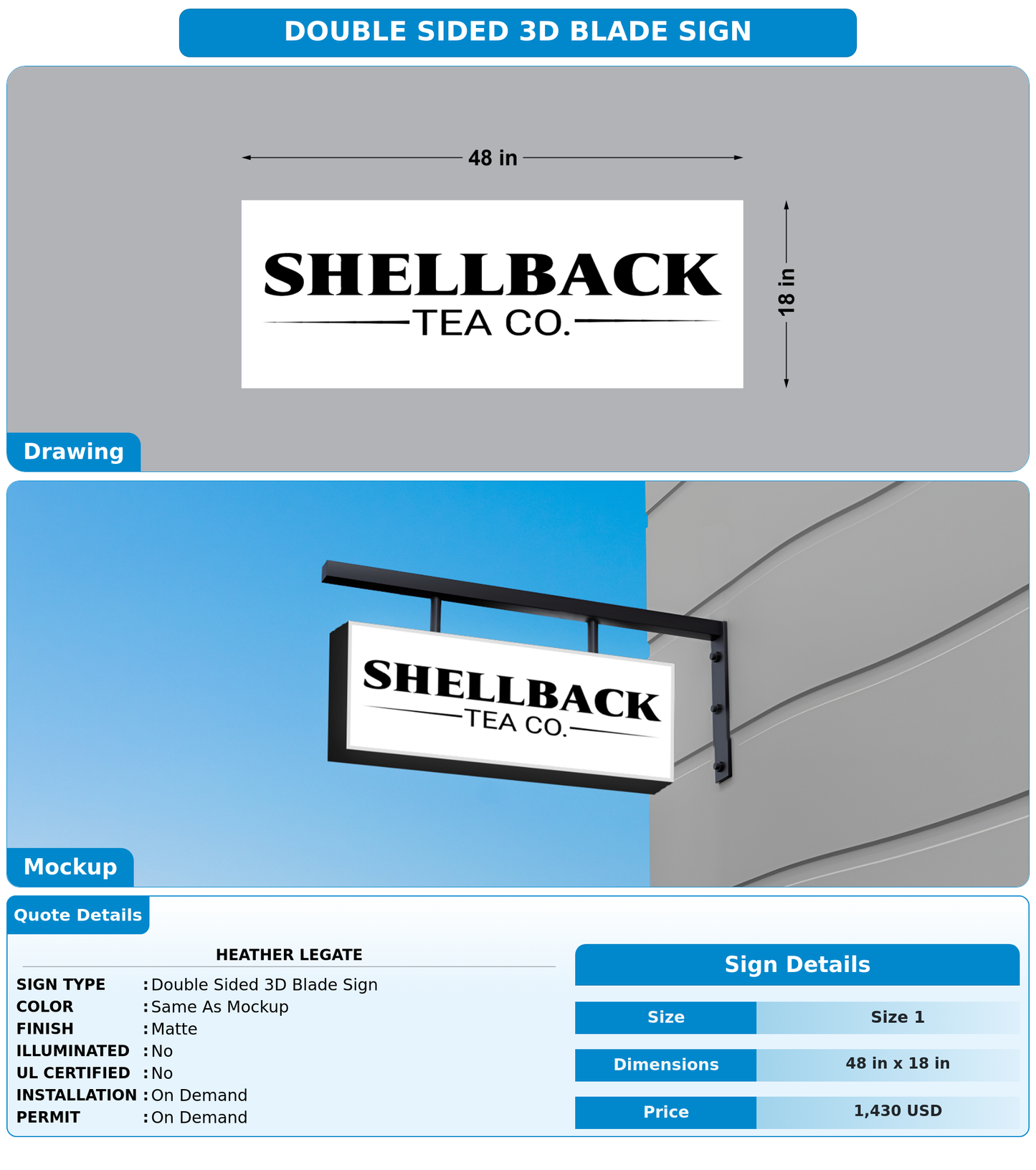 CUSTOM MOCKUP SIGN FOR heather legate