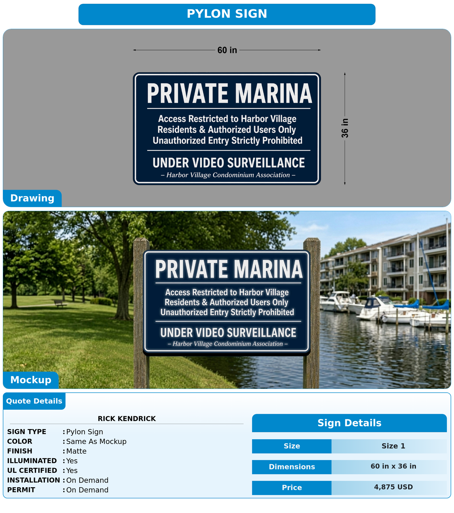 CUSTOM MOCKUP SIGN FOR rick kendrick