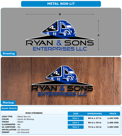 CUSTOM MOCKUP SIGN FOR Ryan Steinberg
