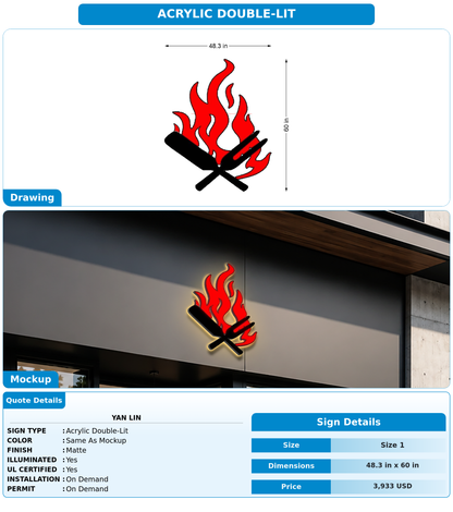 CUSTOM MOCKUP SIGN FOR Yan Lin