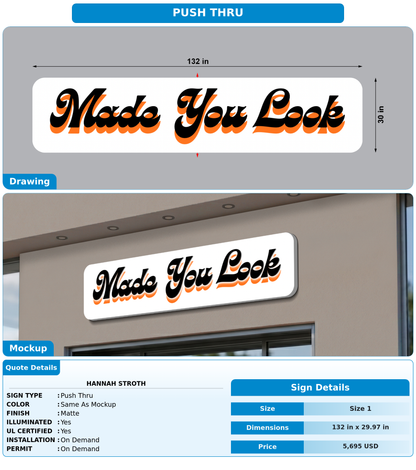 CUSTOM MOCKUP SIGN FOR Hannah Stroth