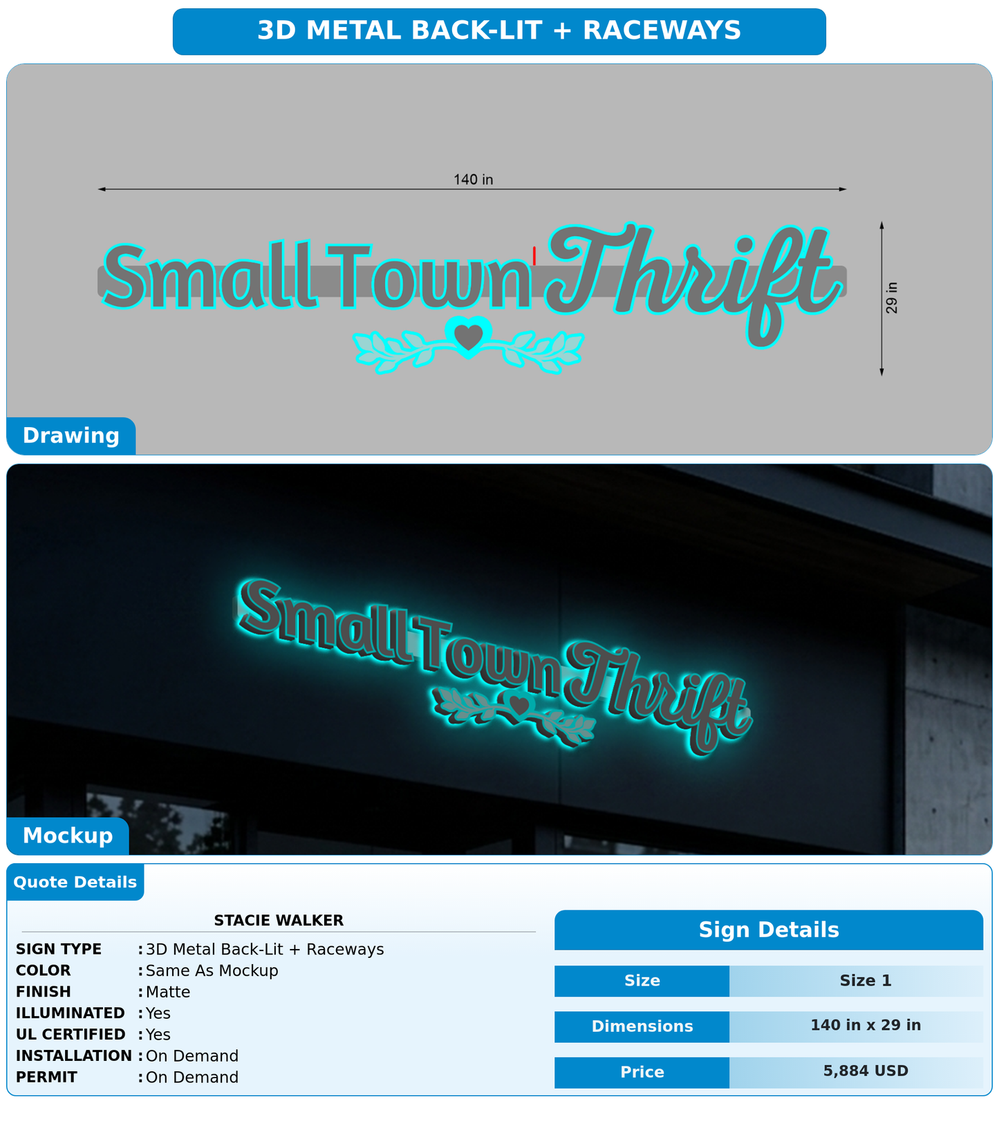 CUSTOM MOCKUP SIGN FOR Stacie Walker