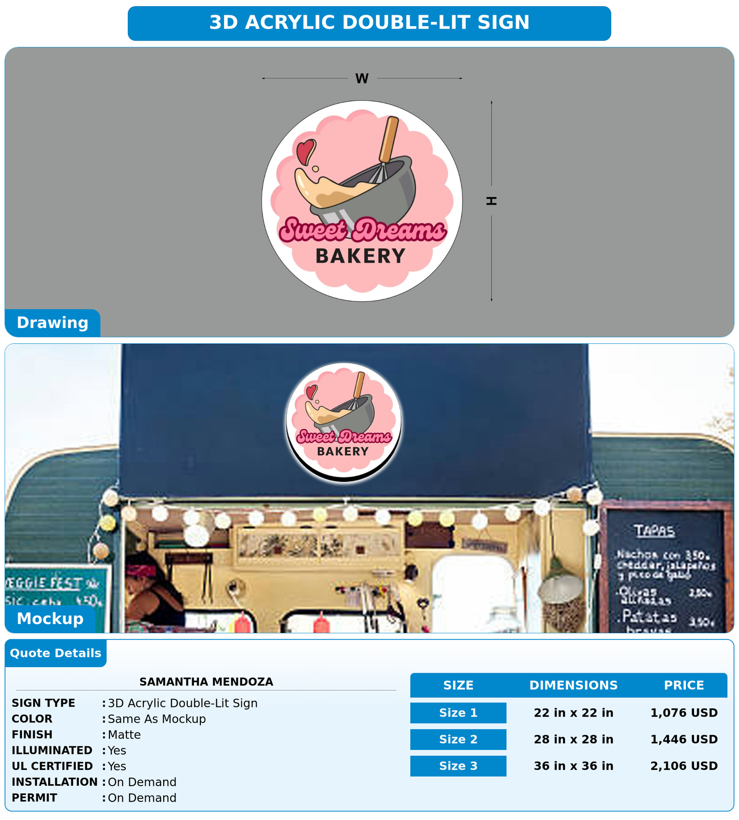 CUSTOM MOCKUP SIGN FOR Samantha Mendoza