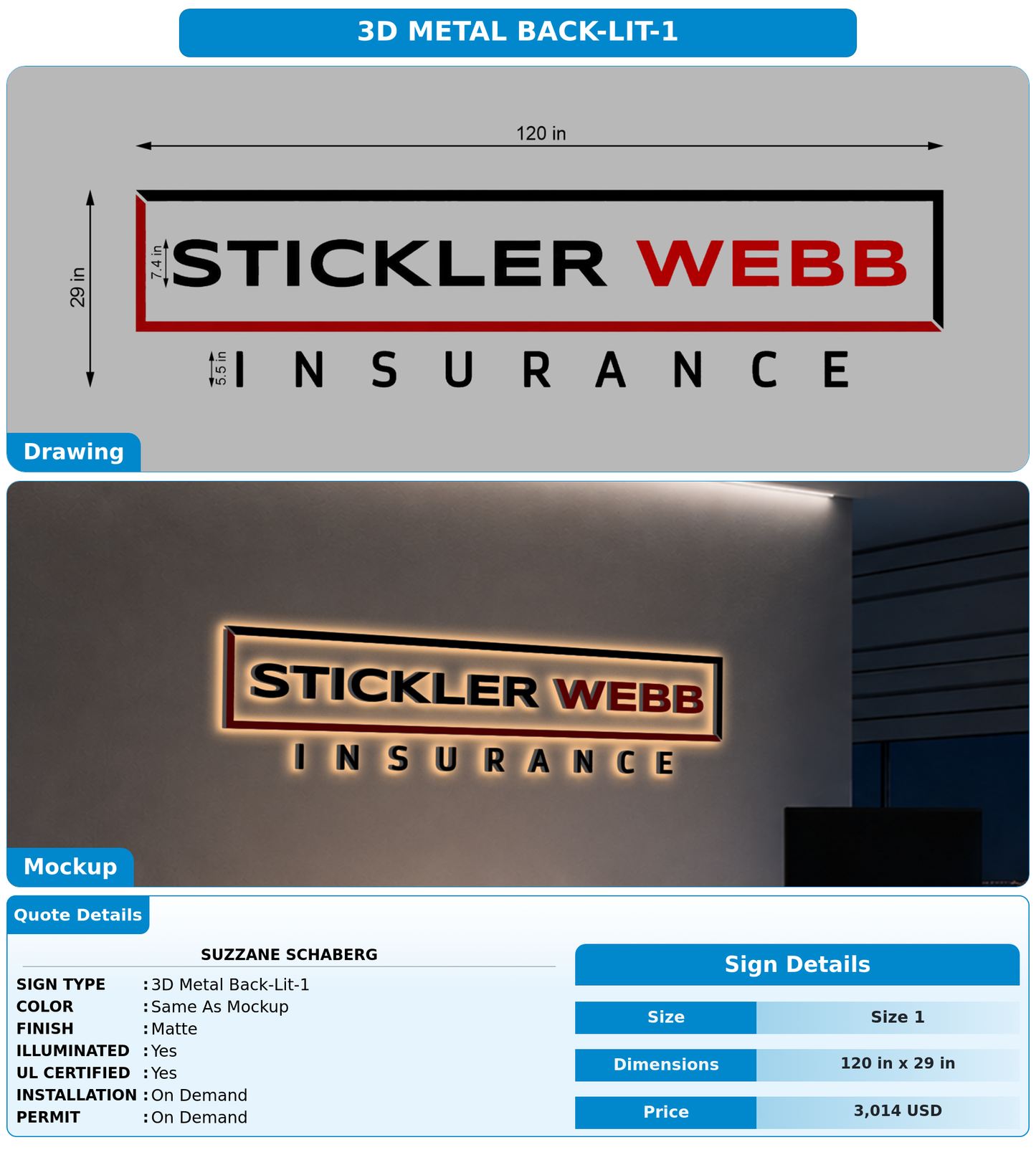 CUSTOM MOCKUP SIGN FOR Suzzane Schaberg
