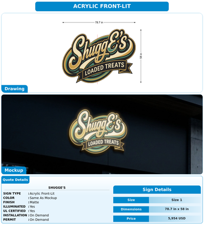 CUSTOM MOCKUP SIGN FOR Shugge’s