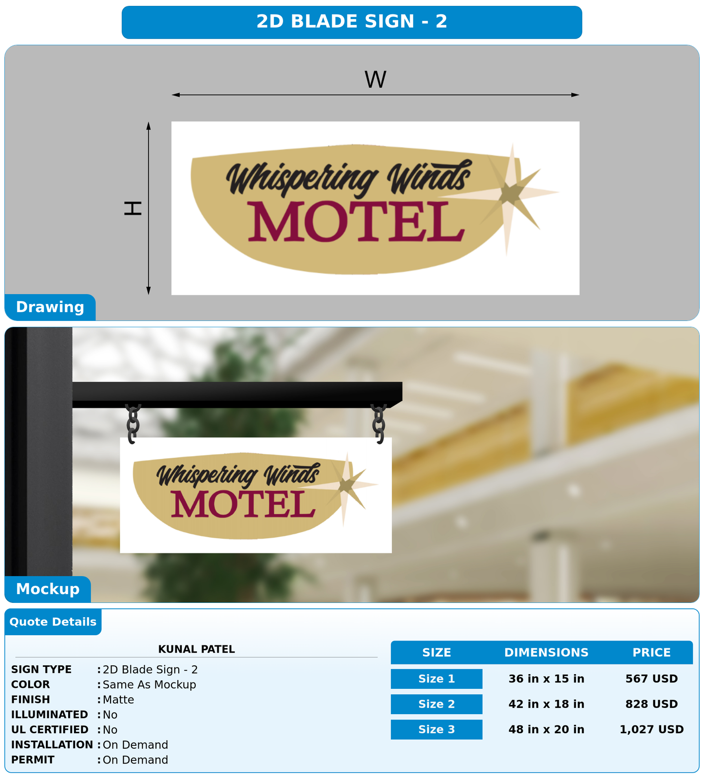 CUSTOM MOCKUP SIGN FOR Kunal Patel