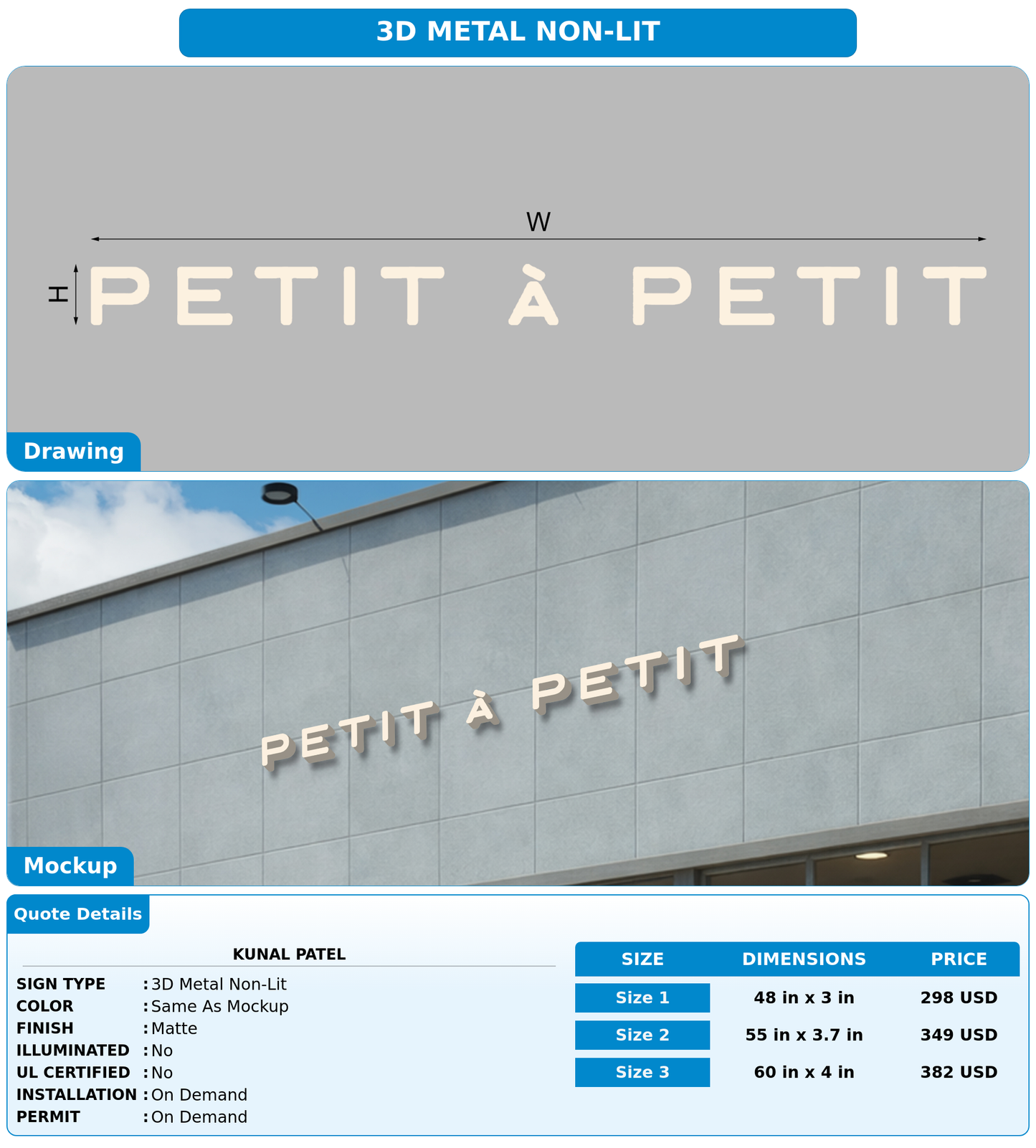 CUSTOM MOCKUP SIGN FOR Kunal Patel