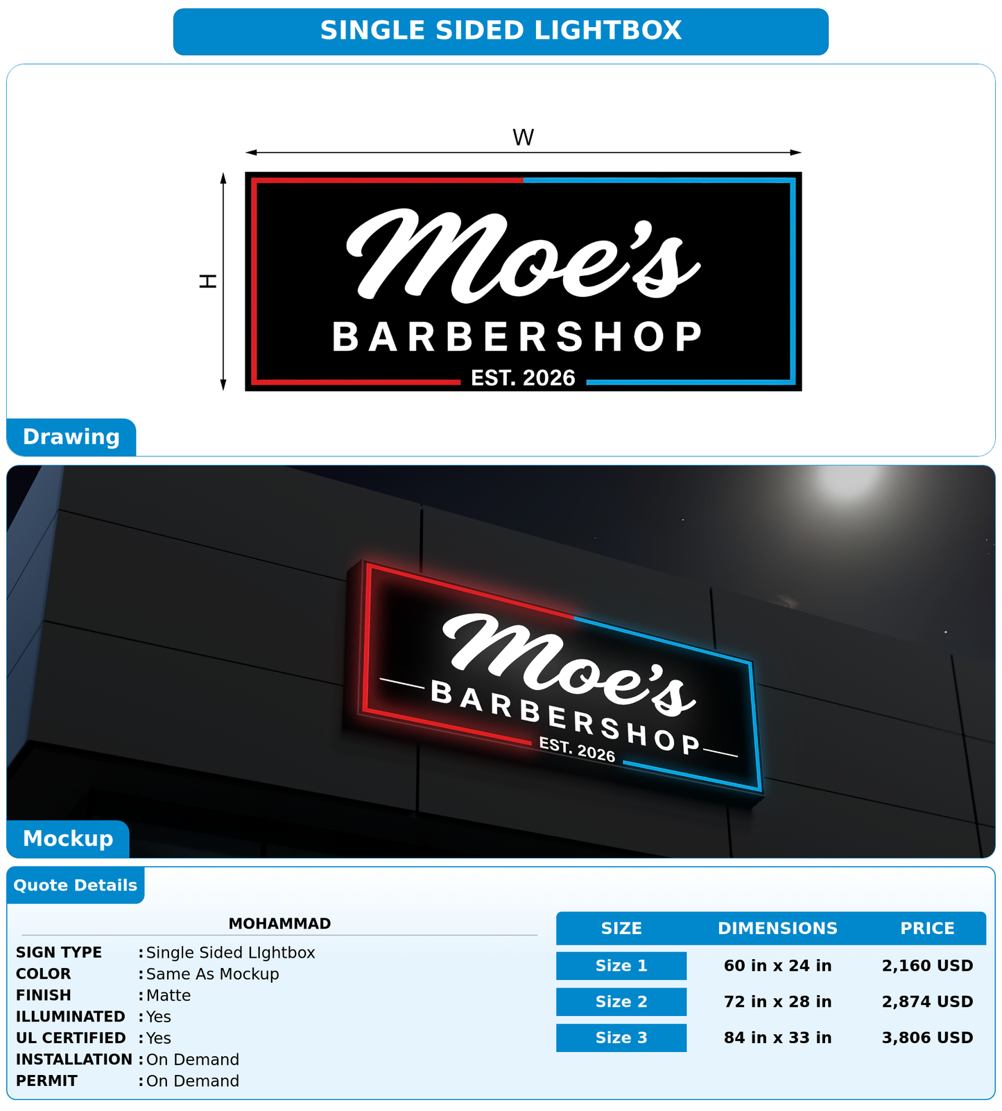 CUSTOM MOCKUP SIGN FOR Mohammad