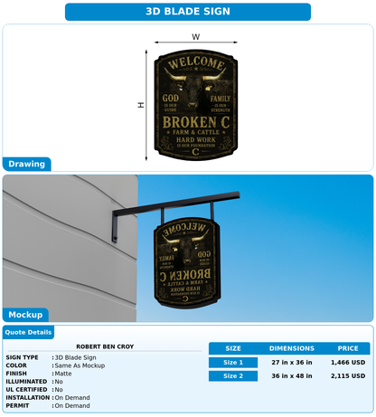 CUSTOM MOCKUP SIGN FOR Robert Ben Croy