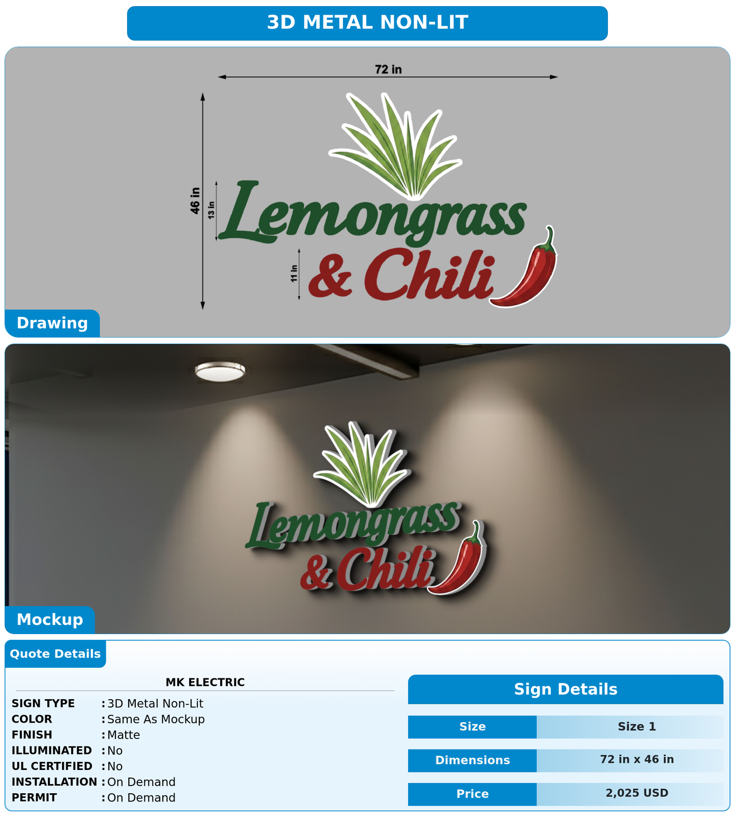 CUSTOM MOCKUP SIGN FOR Mk electric